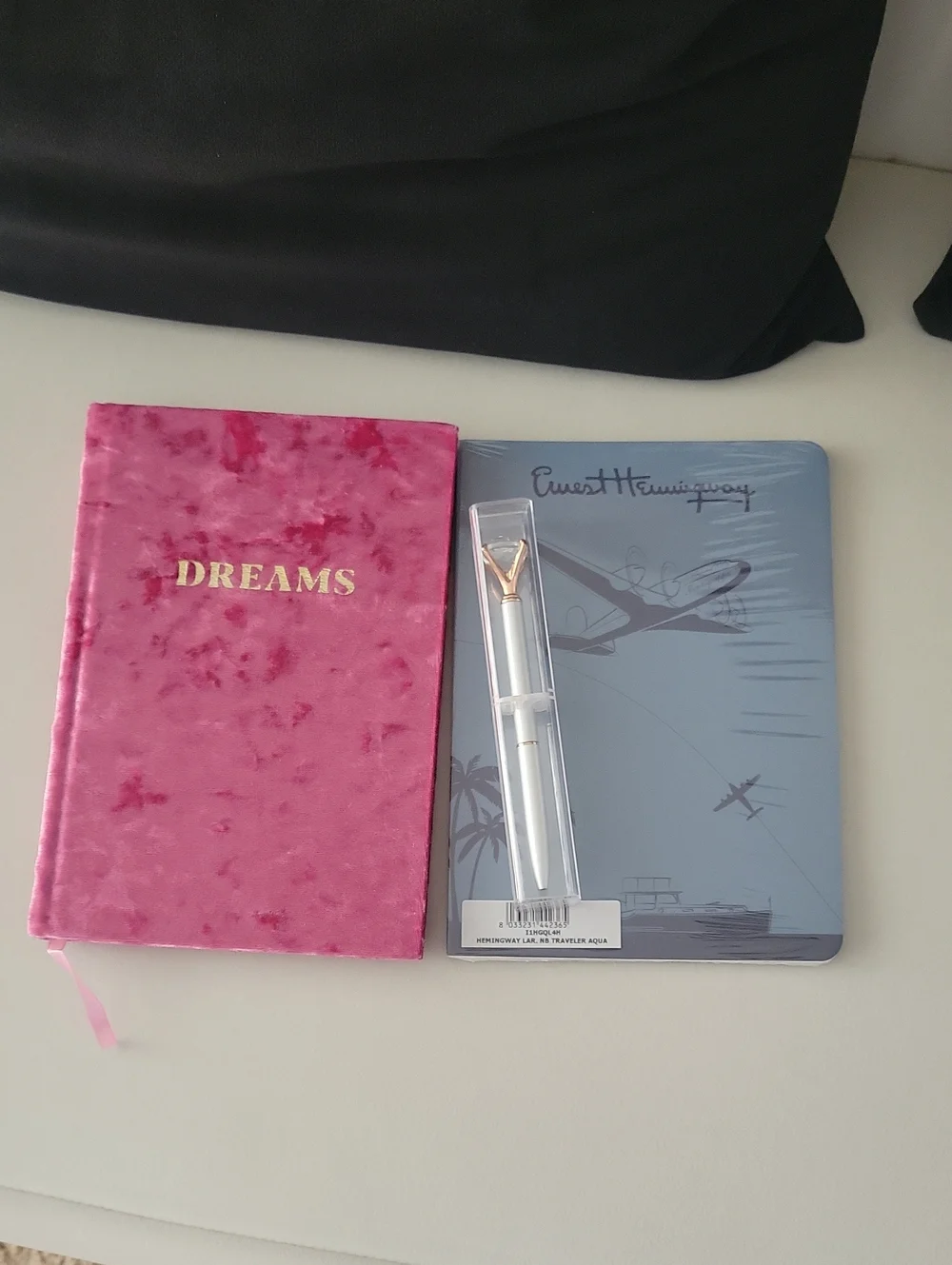Pink Velvet Journal + Ernest Hemingway Notebook Set